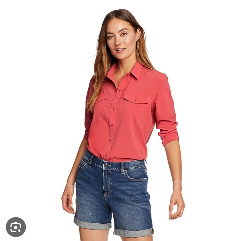 Eddie Bauer L Longsleve Pink Button Down Classic Fit